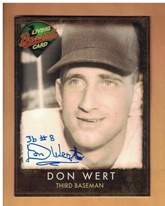 Don Wert AUTOGRAPHED LIVING BASEBALL CARD SIGNED DETROIT TIGERS - Picture 1 of 2