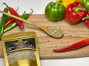 Fresh & Safe 100% Pure Sarawak White Peppercorn International Premium Grade 100g - Picture 1 of 4