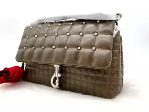 Echte neu mit Etikett $ 298 Rebecca Minkoff Edie Leder-Umhängetasche mit Kristallverzierung - Bild 1 von 12