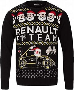 NEW RENAULT F1® TEAM Official product Christmas jumper Black Ugly Sweater SMALL