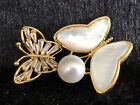 Natural Freshwater Brooch White Pearl Pin and brooches for women 18k Gold Plated