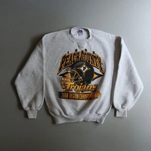 Vtg 1996 90s Peach County Trojans Football Sweatshirt Fort Valley Georgia High M - Picture 1 of 7