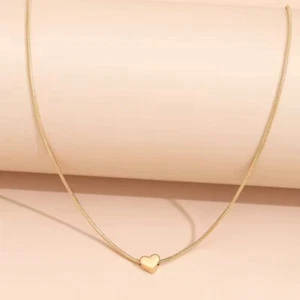 Gold Herz Kette Halskette Damen minimalistischer Schmuck Geschenke Liebe NEU - Bild 1 von 3