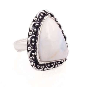 Owyhee Opal Edelstein Versilbert Handmade Schmuck Geschenk Verstellbarer Ring - Bild 1 von 1