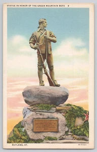 Postcard Statue In Honor Of The Green Mountain Boys, Rutland, Vermont - Picture 1 of 2