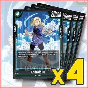 DRAGON BALL SUPER FUSION WORLD: Android 18 Awakened Pulse FB01-081 R x4 - Picture 1 of 2