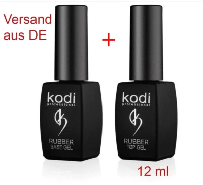 12 ml SET KODI Professional Rubber BASE +  Rubber TOP Coat Nagellack Gel LED/UV  - Bild 1 von 2