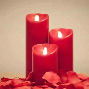 3er Set flammenlose Stumpenkerzen Set mit Fernbedienung Wachs für Weihnachtsdeko sicher zu bedienen - Bild 1 von 12