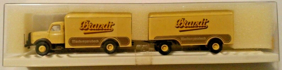 BREKINA 1:87 H0 FUORI PRODUZIONE- CAMION HENSCHEL CON RIMORCHIO BRANDT 0007314 - Immagine 1 di 1
