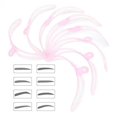 8pcs/set DIY Template Reusable Cosmetic Tools Eyebrow Shaper Shaping Stencil Kit - Image 1 of 4