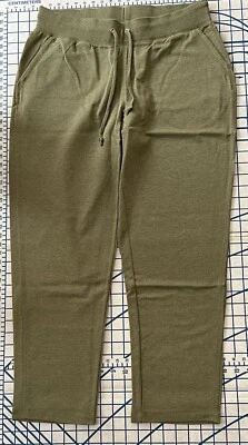 Chadwicks Real Comfort 全新女式 PS 法国 Terry 锥形腿裤 OLIVE 绿色 — 第 1/4 张图片