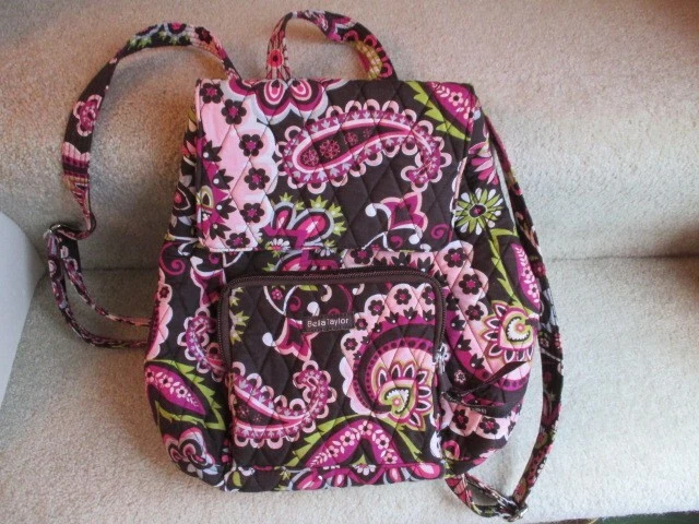 Mochila Acolchada Bella Taylor Floral Cachemira Marrón con Rosa Verde Fushia Foto 1 de 4