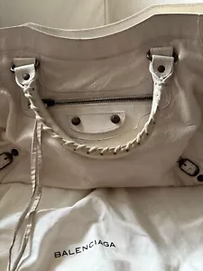 Original BALENCIAGA City Bag Medium aus weichem weißem Leder - Bild 1 von 8