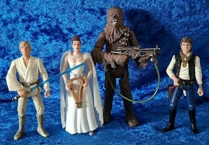 STAR WARS FIGUREN SAMMLUNG Luke Skywalker, Leia, Han Solo, Chwebacca - Bild 1 von 9
