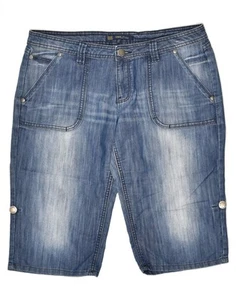 OASIS Womens Denim Shorts UK 14 Large W34 Navy Blue AH05 - Picture 1 of 3