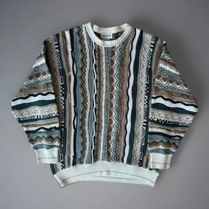 Vintage Alfani Coogi Sweater XL Multicolor 90s Knit Pullover New York Streetwear - Picture 1 of 8