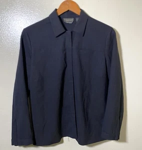 Banana Republic Wool Snap Button Up Shirt Black Made In Italy Size Small Womens - Picture 1 of 4