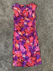 American living dress by Ralph Lauren watercolor rusched side size 12 - Picture 1 of 9