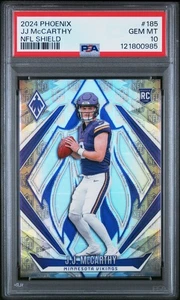 2024 Panini Phoenix J.J. McCarthy NFL Shield Rookie RC #'ed 104/150 #185 PSA 10 - Picture 1 of 1
