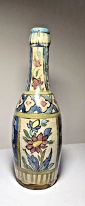 Antike Nahost Qajar Dynastie 19. Jahrhundert 11" handbemalte polychrome Flasche - Bild 1 von 16