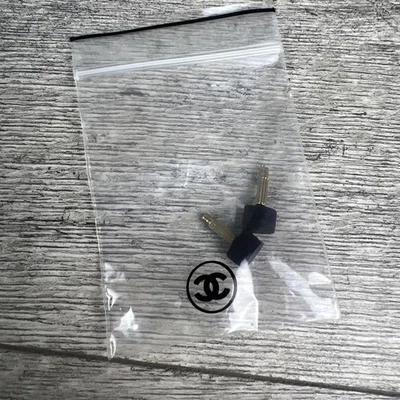 Chanel High Stiletto Heel Replacement Oval Taps Tips Black 100% Auth. Pumps - Image 1 of 4