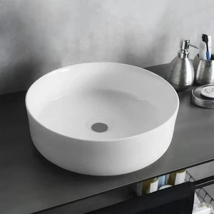 Dollate Lavello Circolare Bianco Vaso, Rotondo Ceramica Soprabanco Ciotola Lavello, Facile - Foto 1 di 7