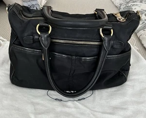PRADA Womens Handbag Black Tessuto Nylon And Leather Bauletto Bag - Bild 1 von 9