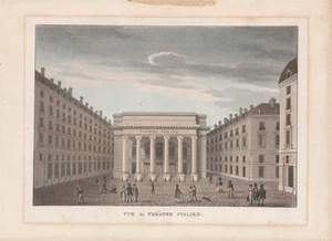 c1830 Théatre-Italien Paris France Frankreich Theater kolorierte Lithographie - Bild 1 von 1