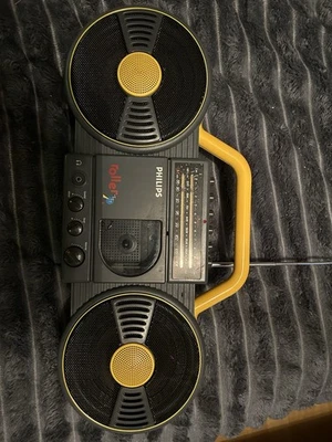 Philips Roller Type D 8007/32E Radio - 1985 - Grau/ Gelb - FM/ Kassettenspieler - Bild 1 von 2