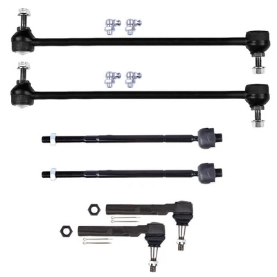 6pcs Front Inner Outer Tie Rods Sway Bars Kit EV260 For 2006-2007 Saturn Relay - Image 1 of 4