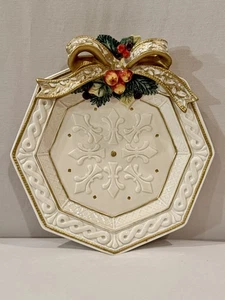 Fitz And Floyd Snowy Woods Achteckform Weihnachten Plätzchen Servierplatte - Bild 1 von 7