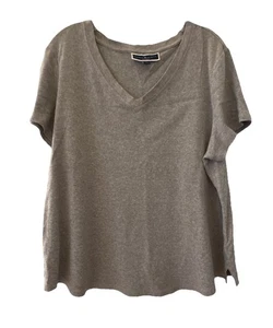 Women’s Karen Scott Sport SZ XL Gray V-Neck T-Shirt Top Short Sleeve - Picture 1 of 6
