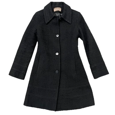 Fleurette Studio Womens Wool Textured Long Coat Size 2 Black  - Image 1 of 4