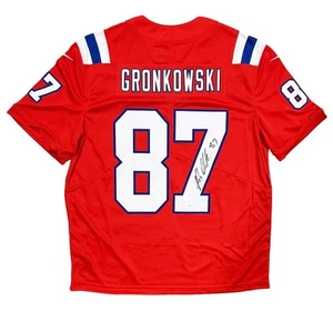 Rob Gronkowski New England Patriots Signed Red Throwback Nike Limited Jersey JSA - Picture 1 of 3