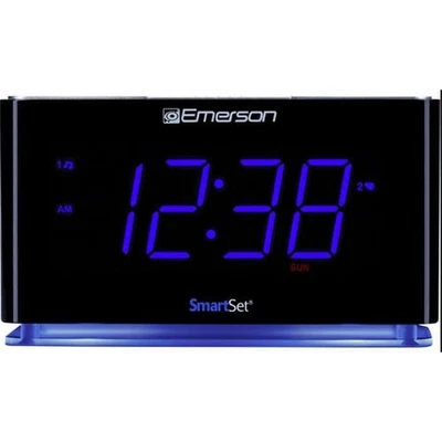 Emerson SmartSet Dual Alarm Clock Radio with Bluetooth Speaker,Large LED Display