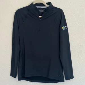 Nuevo Pullover Peter Millar Talla L Negro Capa Perth Raglán Rendimiento UPF 50 - Imagen 1 de 7