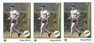 GREG JEFFERIES 3 CARD LOT 1989 UPPER DECK STAR ROOKIE 9 NEW YORK METS - Picture 1 of 1