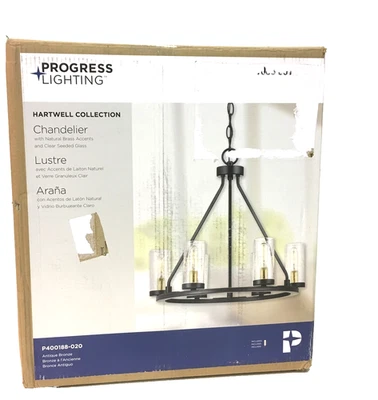 Progress Lighting P400188-020 Hartwell 6-Light Antique Bronze Chandelier New - Image 1 of 3