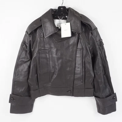 A.L.C. Miles 100% Lamb Leather Jacket In Deepest Brown - Size Small - Image 1 of 4
