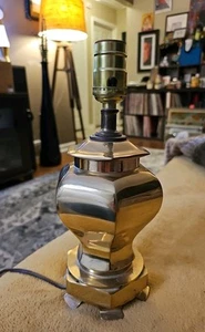 Solid Brass Lamp Urn Style Vintage 11" Gold Tone Works Vintage Tested - Picture 1 of 10