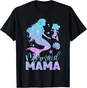 Cute Mermaid Mama Mermaid Mom Mommy Happy Mothers Day Women T-Shirt - Picture 1 of 4