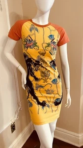 Christian Audigier t- shirt Shift Dress Tunic Size S Los Angeles Women's Top S - Picture 1 of 17