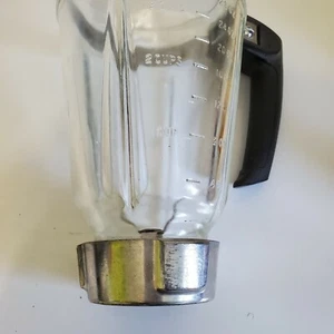 Vtg Rare Oval Base Mid Century Modern Glass Blender Pitcher Oval Top 4 Cup Oster - Picture 1 of 9