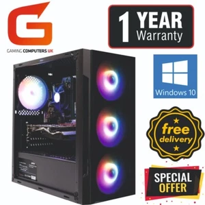 Gaming PC COMPUTER Core i5 32GB 240GB+1TB RTX3050 Win10 FREE DELIVERY - Picture 1 of 13