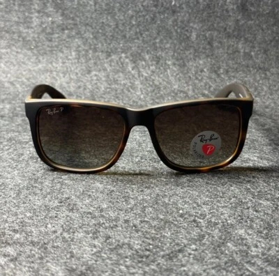 Ray Ban Justin Classic матовый гаванский/коричневый градиент поляризованный 54 мм - Изображение 1 из 4