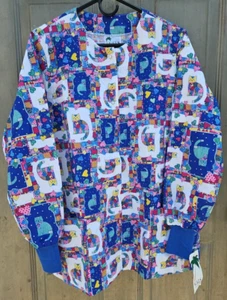 G.A.L.s. of California Scrub Top - Medium - Patch Work Cats - NWT - Free Shippin - Picture 1 of 5