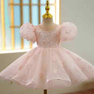 Kid Dresses Girls Princess Sequined Ball Gowns Evening Dress Toddlers Vestidos - Picture 1 of 10