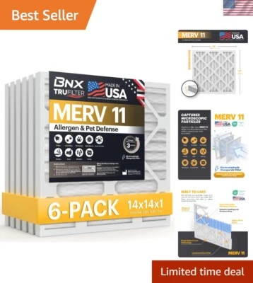 6-Pack MERV 11 Air Conditioner Filters - Superior Allergen Control & Clean Air - Image 1 of 4