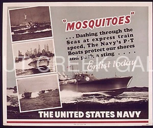 WWII Poster, "The Navy's P-T Boats protect our shores" Art Print on 11x14" 22498 - Picture 1 of 1
