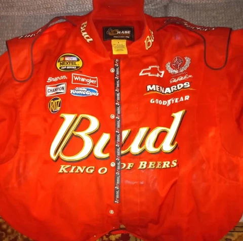 Dale Earnhardt Sr. Chase Authentic Drivers Line Budweiser NASCAR Jacket L/Large Cover